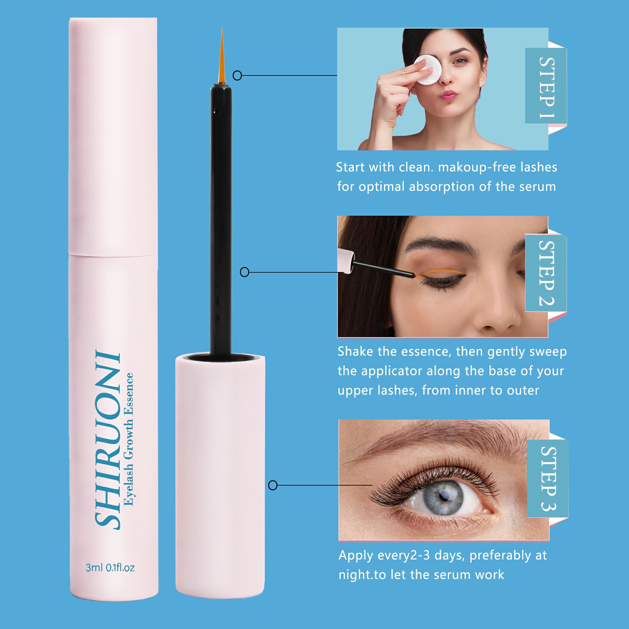 How to Apply Eyelash Serum Growth Essence Custom Brand