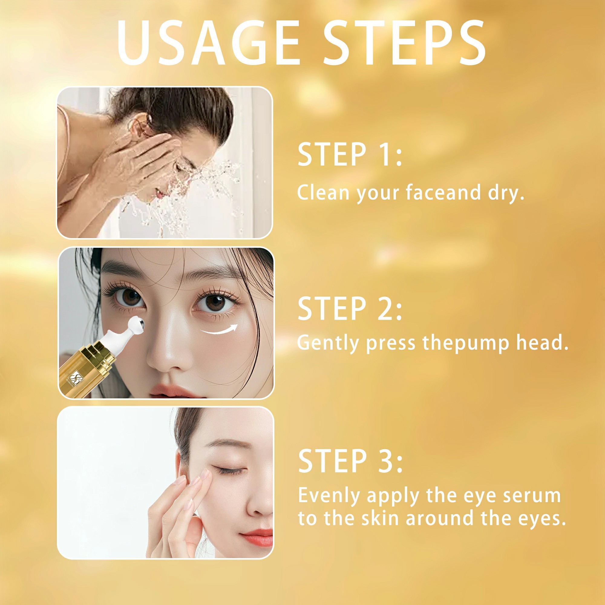 How to Apply 5% Caffeine Eye Serum with Massage Ball Applicator
