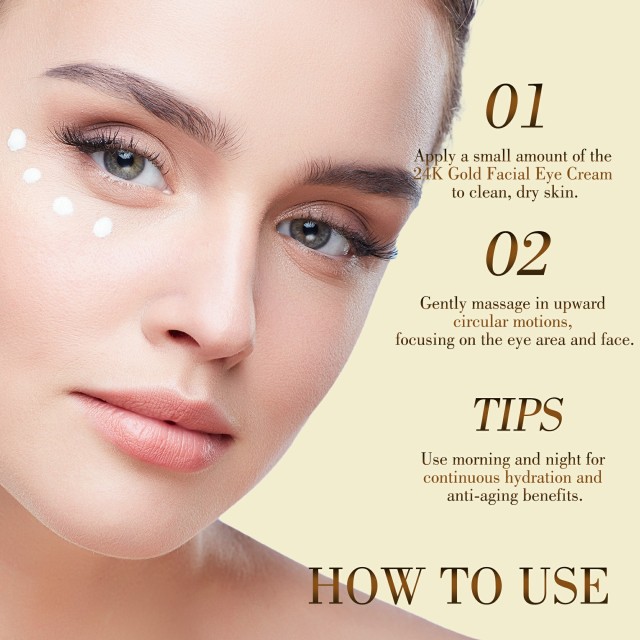How to Apply 24K Gold Collagen Peptide Eye Cream