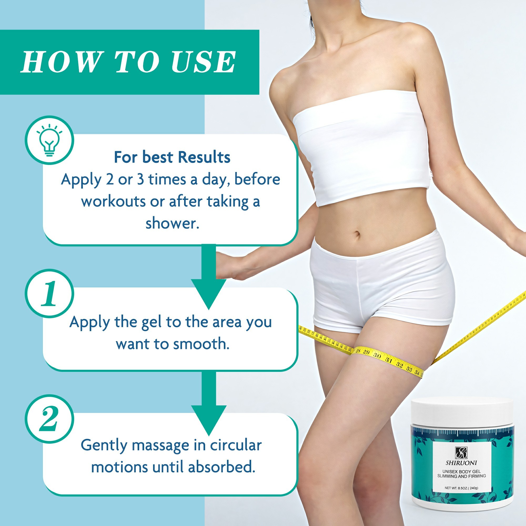 Custom anti-cellulite cream for thighs and arms
