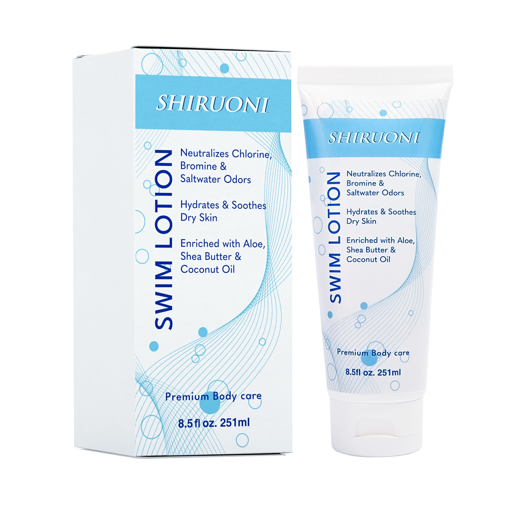 OEM swim lotion private label packaging design