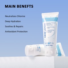 Swim body lotion neutralizing chlorine and saltwater