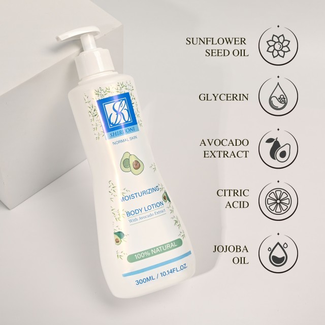 avocado body lotion with jojoba oil and sunflower seed oem private label