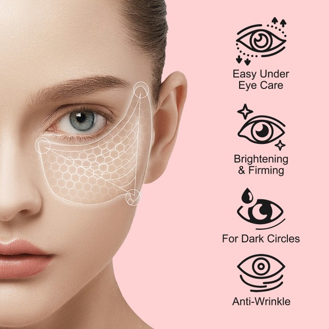 Hydrogel under eye mask for puffiness and wrinkles