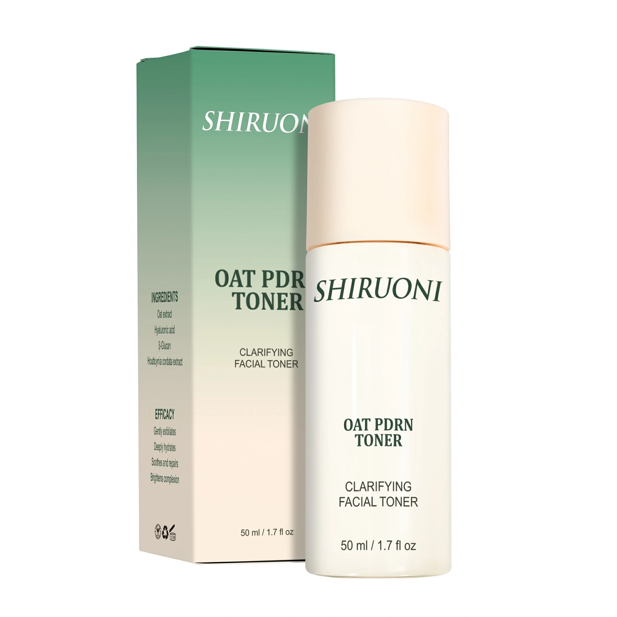 Gentle exfoliating facial toner with oat extract and PDRN
