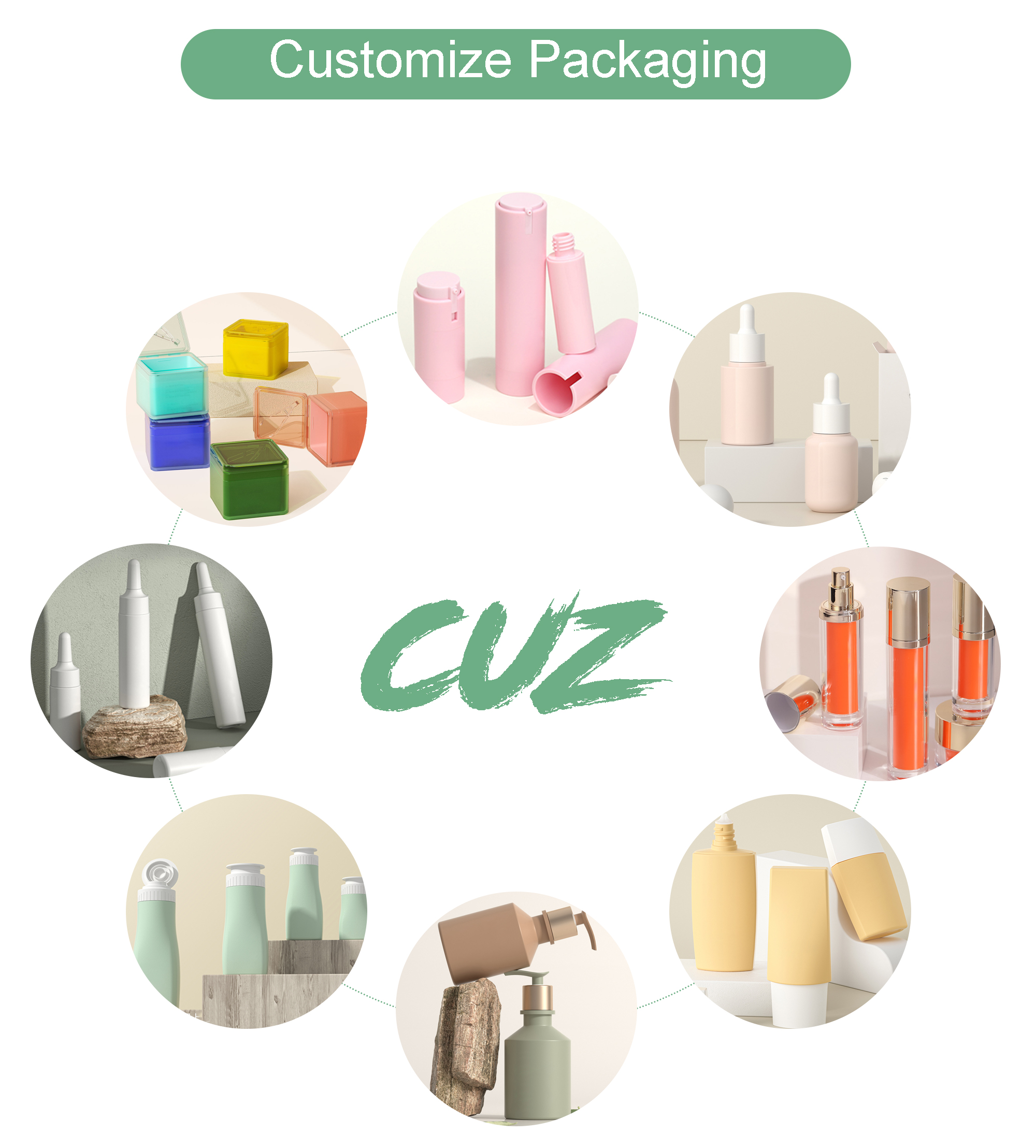OEM skincare factory custom packaging options bottles, jars, sheet masks, gift boxes for private label