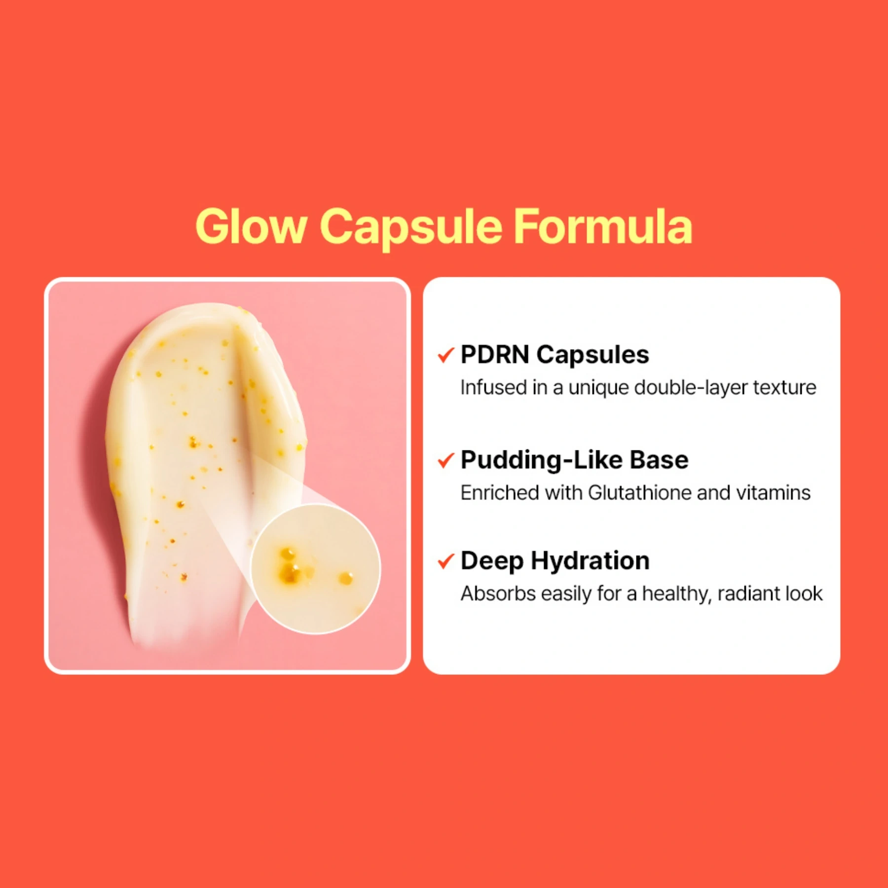 Antioxidant moisturizer with pudding-like texture and PDRN capsules