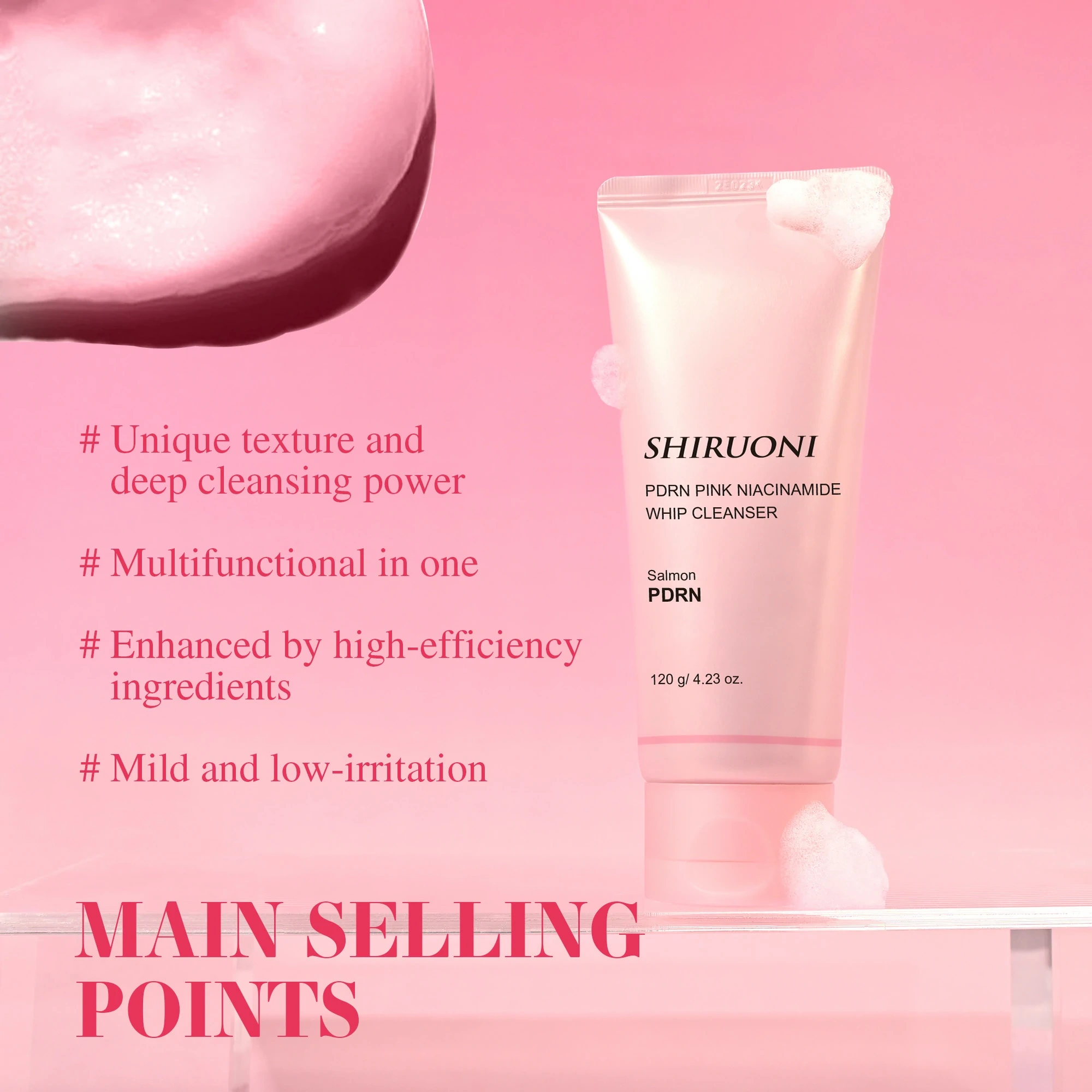 Hydrating whip cleanser with ceramides and hyaluronic acid private label