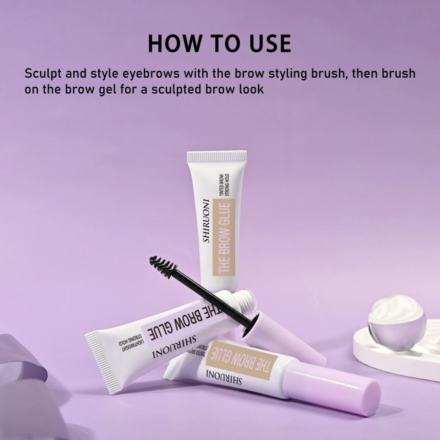 eyebrow styling gel long lasting hold
How to Use
Sculpt and style your eyebrows with a brush.
Apply THE BROW GLUE evenly for a clean, lifted look.
Use clear gel for natural hold or tinted version (brown/grey) for added definition.
