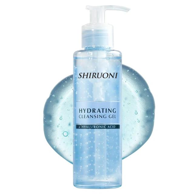Hydrating cleansing gel with hyaluronic acid, gentle face wash for sensitive skin