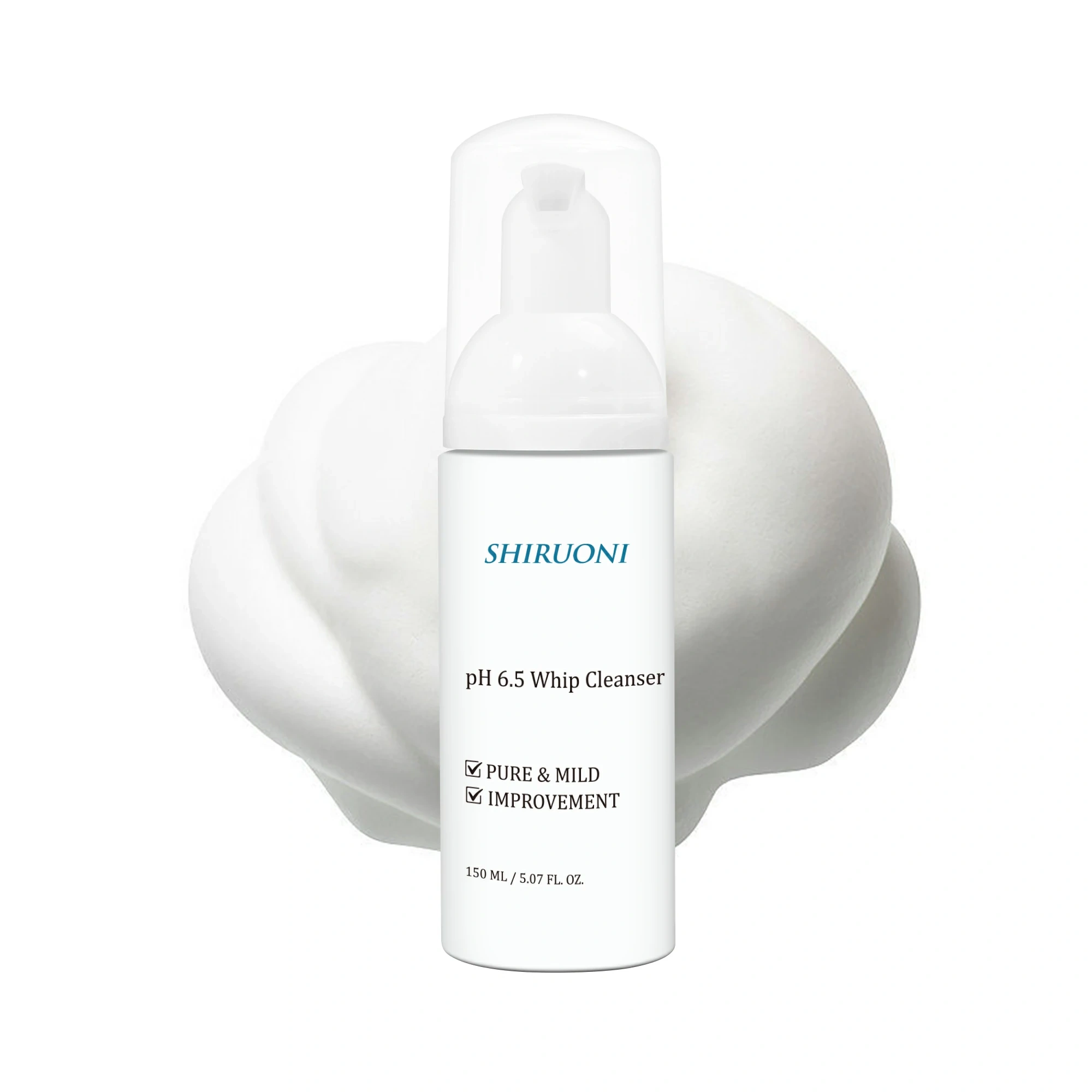 OEM pH 6.5 gentle whip cleanser bottle