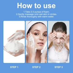 b2b gentle foaming face cleanser production. How to Use. Take 2–3 pumps of foam onto wet palms. Gently massage onto face in circular motions. Rinse thoroughly with lukewarm water and pat dry.