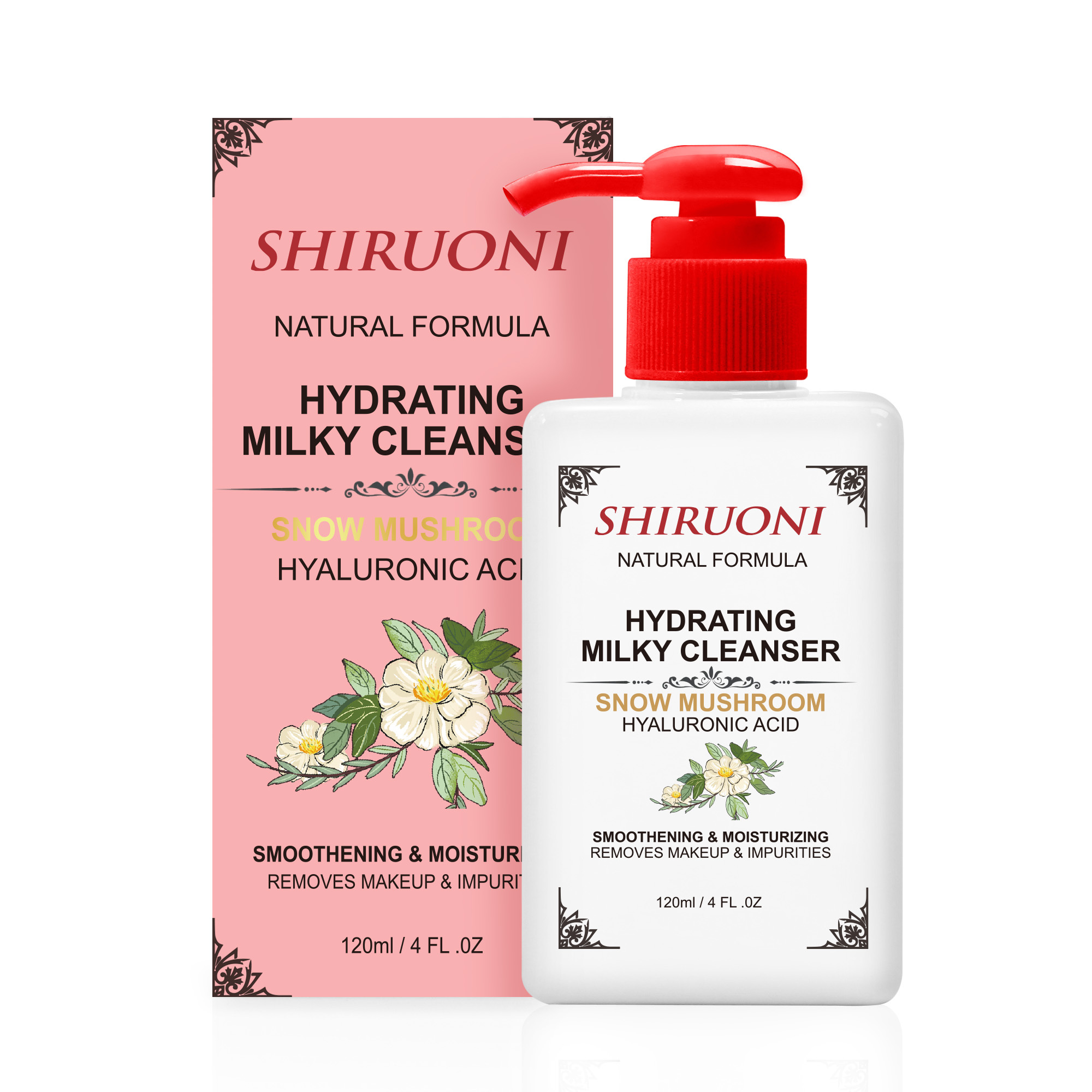 Private label snow mushroom face wash packaging