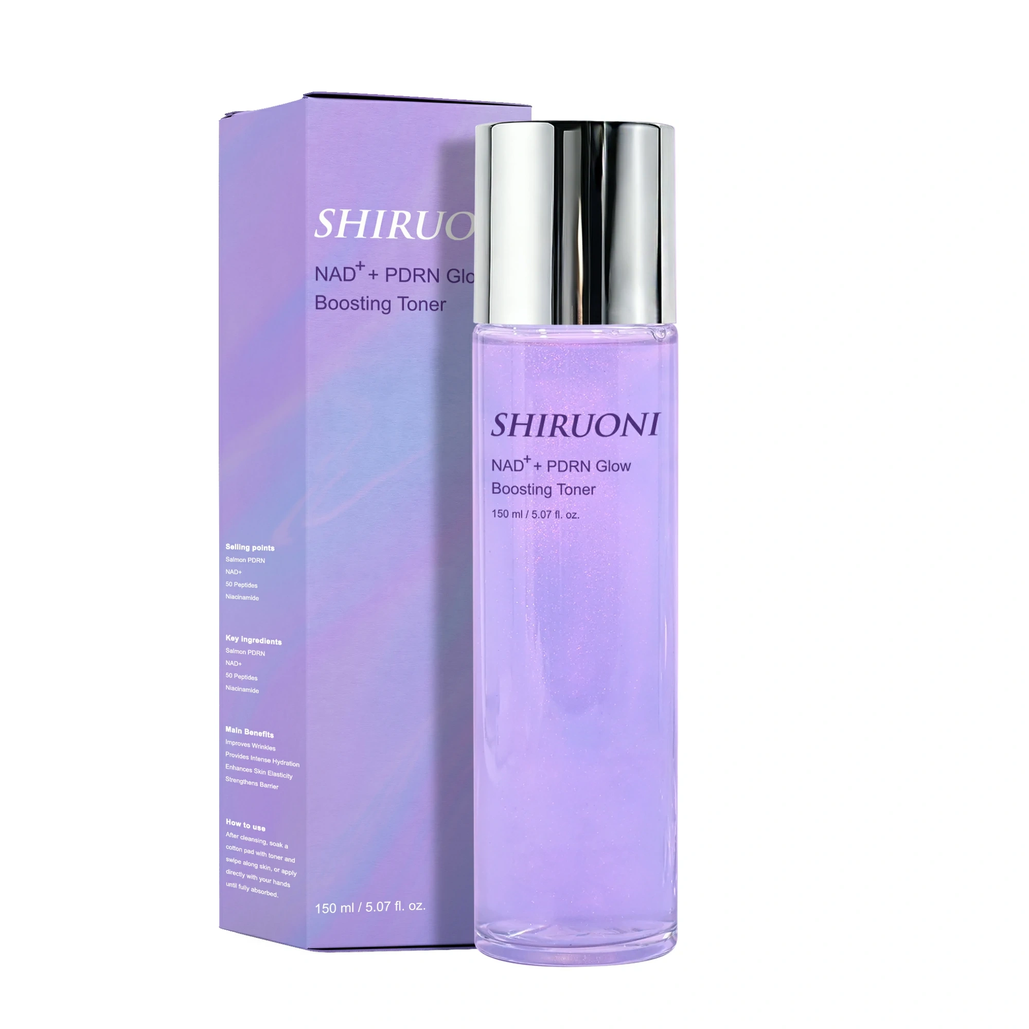 private label nad pdrn toner packaging design for skincare brands