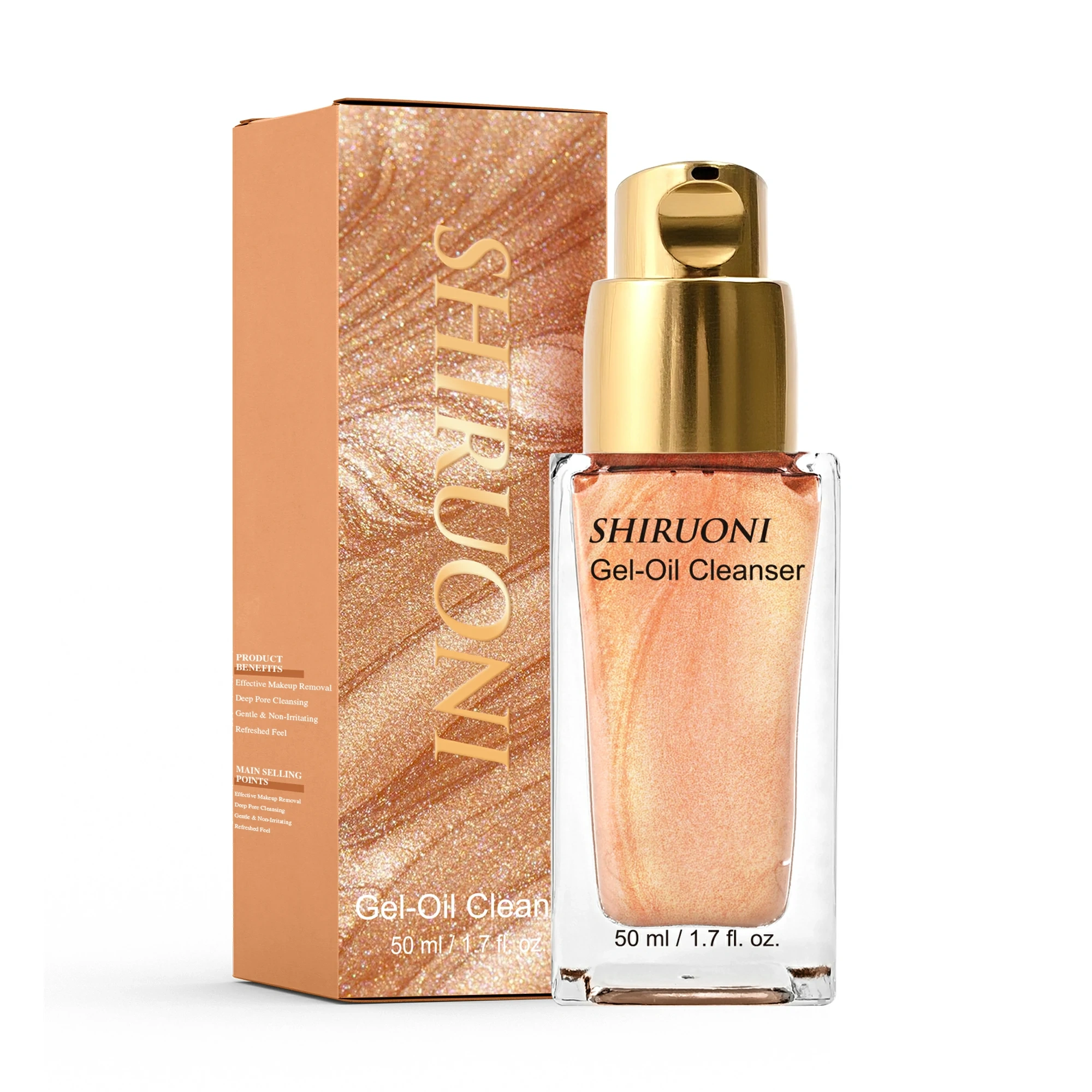 private label gel oil cleanser packaging design for skincare brands