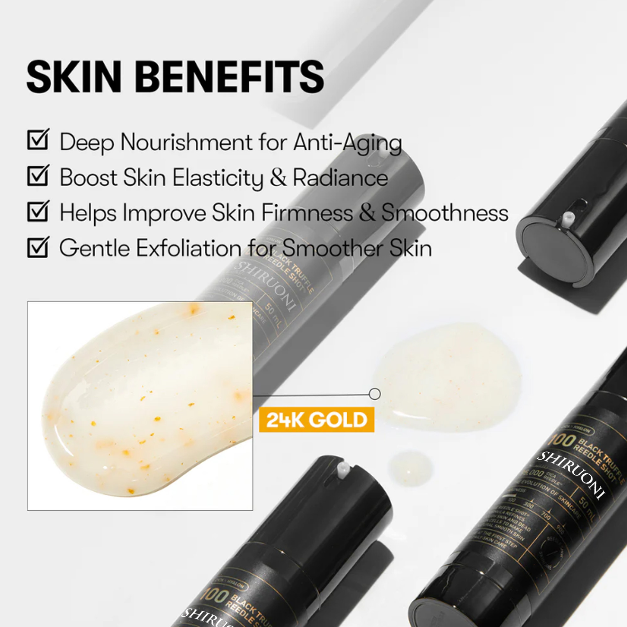 SHIRUONI Black Truffle Gold Foil Microneedle Serum