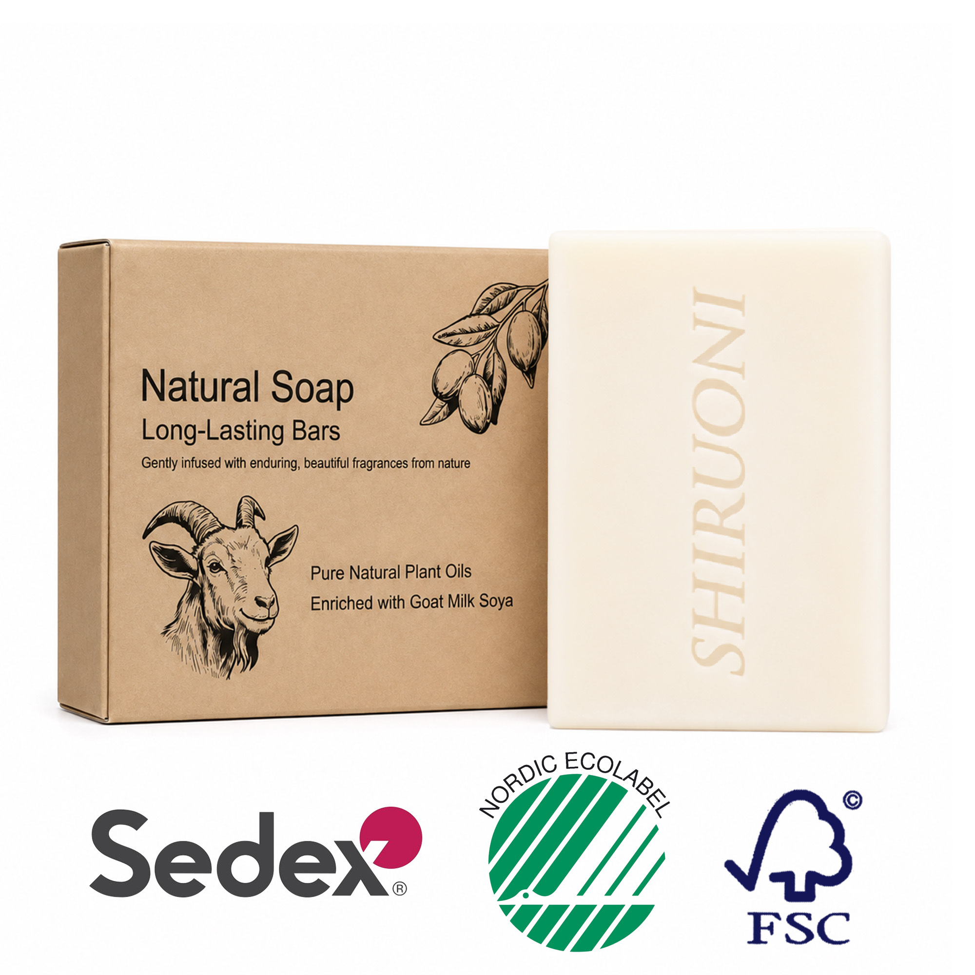 Natural Soap, Enriched with Goat Milk & Soya