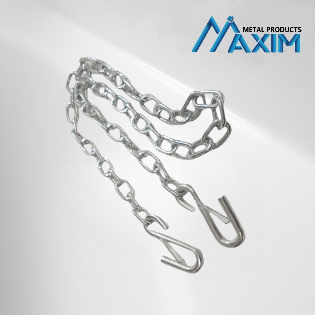 Zinc Plated Stainless Steel Trailer Safety Chain With S Latch Hook