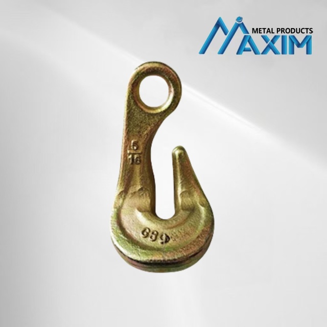 Yellow Zinc Plated Grade 80 Eye Type Bend Hook