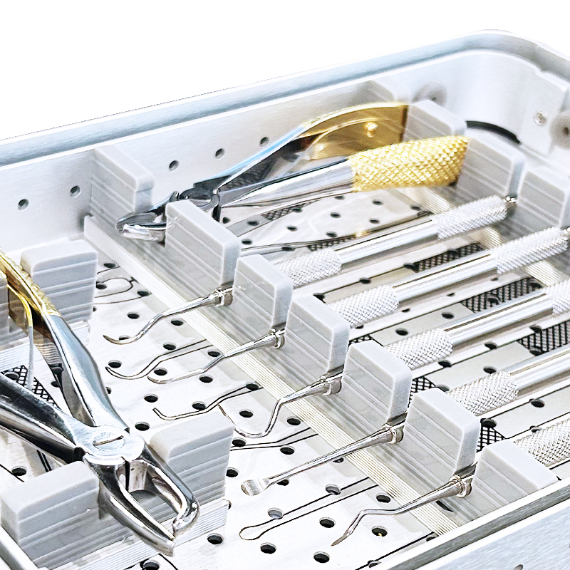 15 pieces dental instruments with double layer instrument box