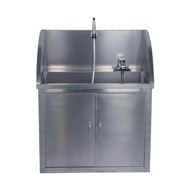 Stainless steel dishwashing sink
