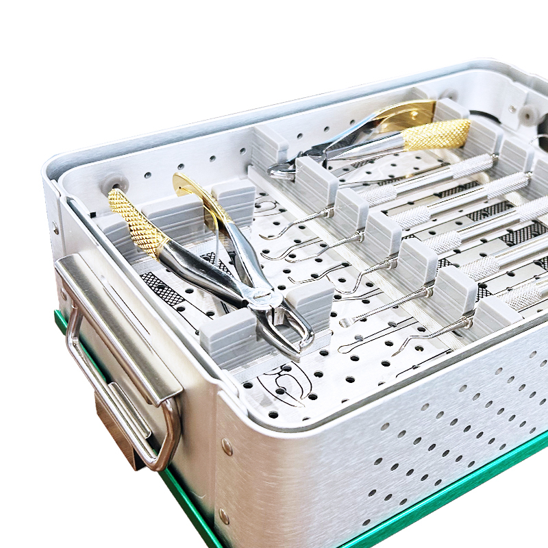 15 pieces dental instruments with double layer instrument box