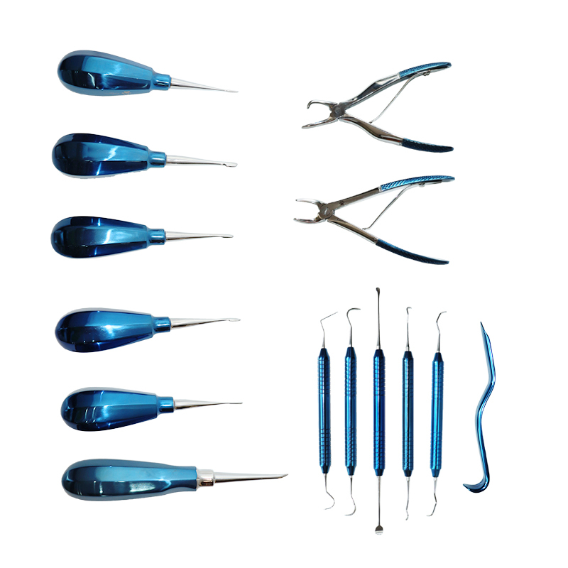 14 piece dental instrument set- deep blue (without box)