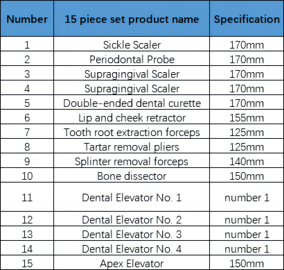 Dental instruments with double layer instrument box | 15 pcs