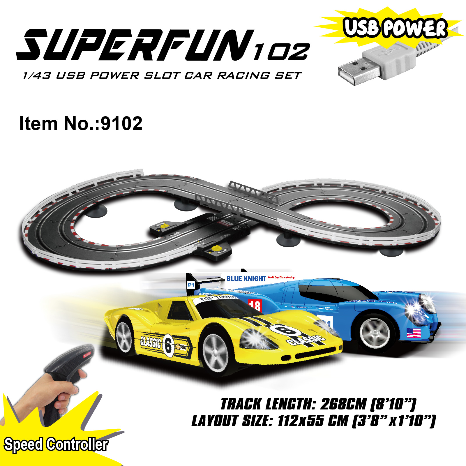 Sale JOYSWAY Super 254 USB Power Slot Car Racing set