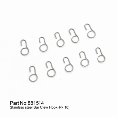 【Item No.:881514】Stainless steel Sail Clew Hook (Pk 10)