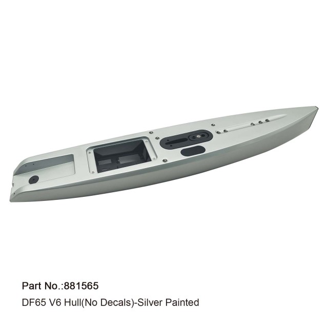 【Item No.:881565】DF65V6 Silver hull (incl.servo tray,deck eyes,finbox,bumper)