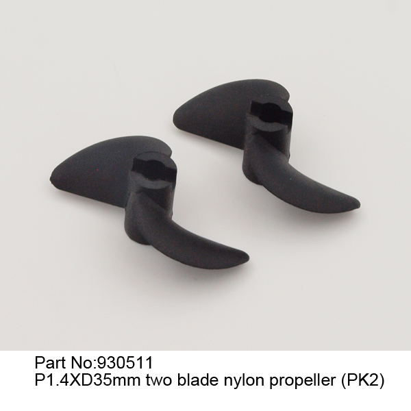 【Item No.:930511】P1.4XD35mm Φ4.0mm two blade nylon propeller (PK2)