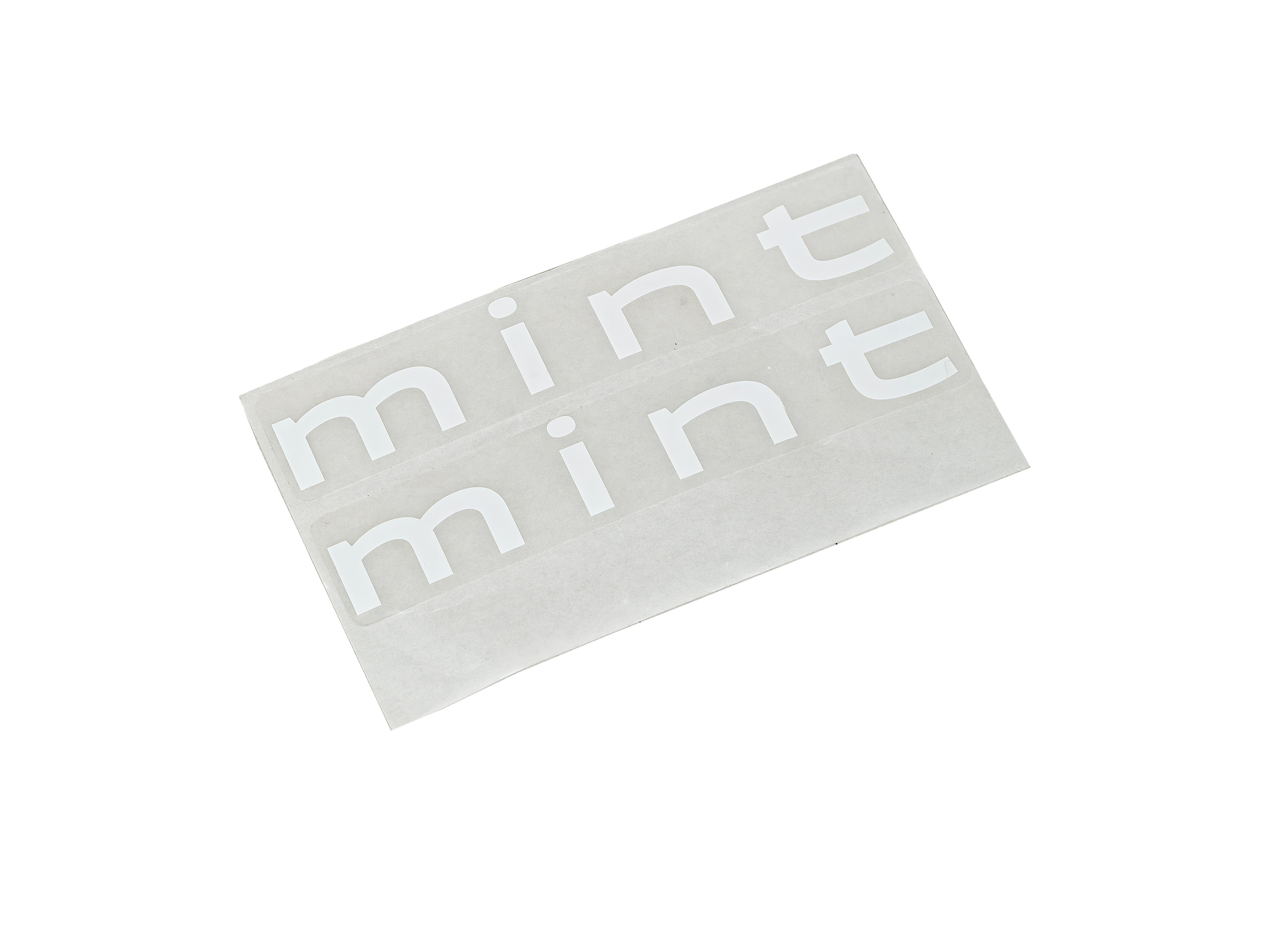 【Item No.:8820065】Mint Logo Hull Sticker in white on clear (Pack 2)