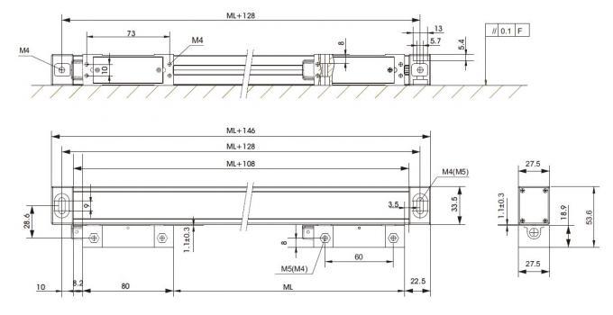 長さ測定デジタル読み取り計測1250mm絶対リニアスケール