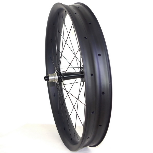 26ER Fat Bike Carbon Wheels 80mm External Width 75mm Internal Width Tubeless 6 Bolts