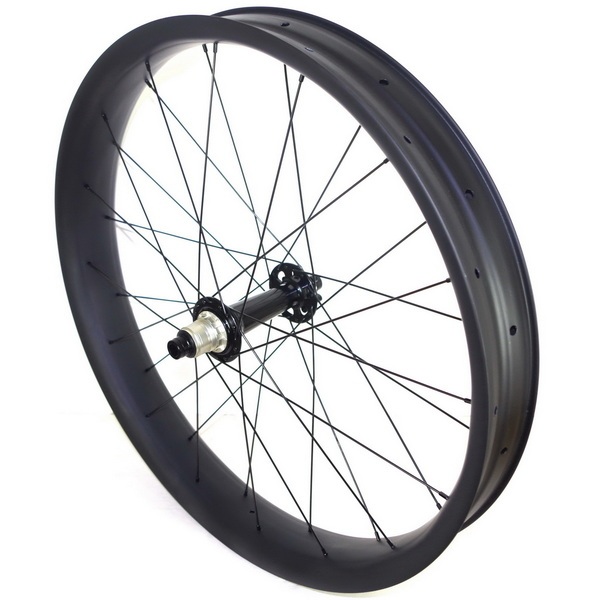 26ER Fat Bike Carbon Wheels 80mm External Width 75mm Internal Width Tubeless 6 Bolts