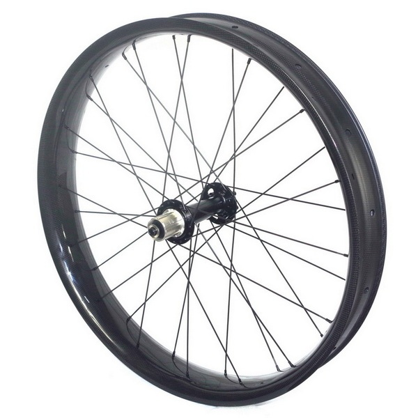26ER Fat Bike Carbon Wheels 80mm External Width 75mm Internal Width Tubeless 6 Bolts