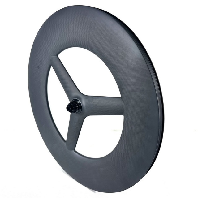 700C Tri Spoke Carbon Wheels Time Trial Bicycle Wheels 120mm Height 28mm Wdith Tubeless With Hook Hookless