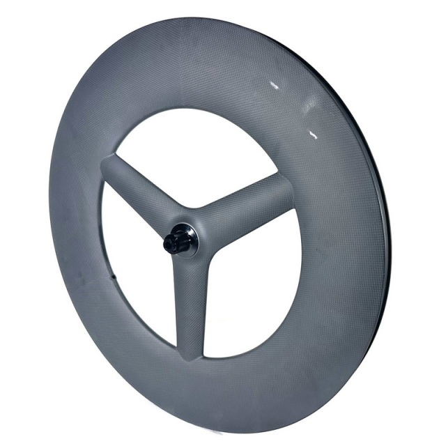 700C Tri Spoke Carbon Wheels Time Trial Bicycle Wheels 120mm Height 28mm Wdith Tubeless With Hook Hookless