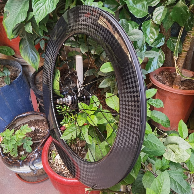 700C Track Bike Carbon Wheels 88mm Height 23MM External Width Flipflop Hub Clincher Tubular