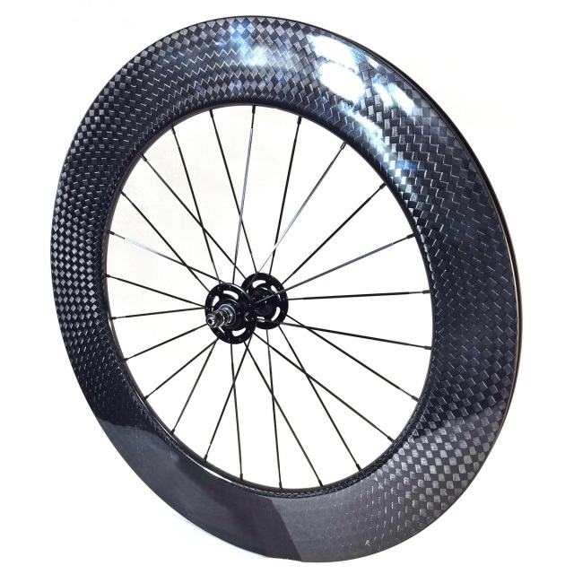 700C Track Bike Carbon Wheels 88mm Height 23MM External Width Flipflop Hub Clincher Tubular
