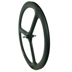 700C Tri Spoke Track Bike Carbon Wheels 50mm Height 24mm Width Clincher Tubular Fixed Gear Bicycle Wheels Flipflop