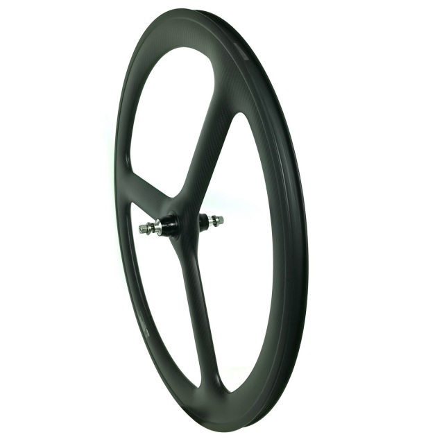 700C Tri Spoke Track Bike Carbon Wheels 50mm Height 24mm Width Clincher Tubular Fixed Gear Bicycle Wheels Flipflop
