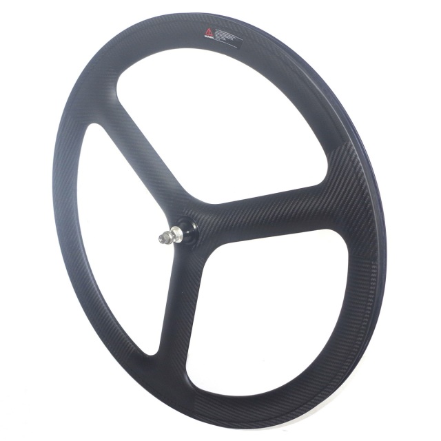 700C Tri Spoke Track Bike Carbon Wheels 50mm Height 24mm Width Clincher Tubular Fixed Gear Bicycle Wheels Flipflop