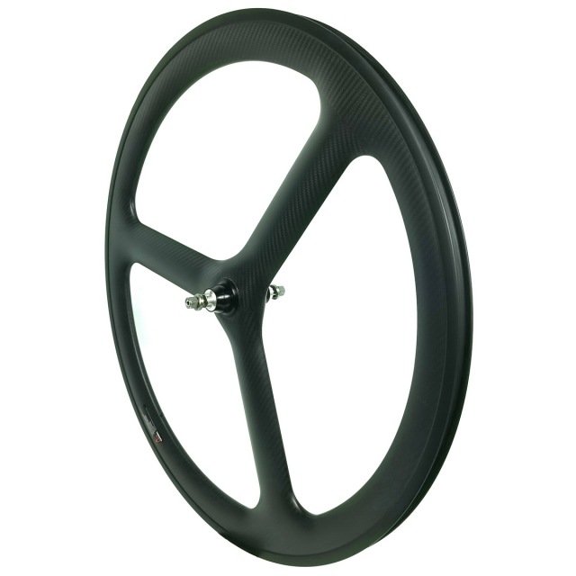 700C Tri Spoke Track Bike Carbon Wheels 50mm Height 24mm Width Clincher Tubular Fixed Gear Bicycle Wheels Flipflop