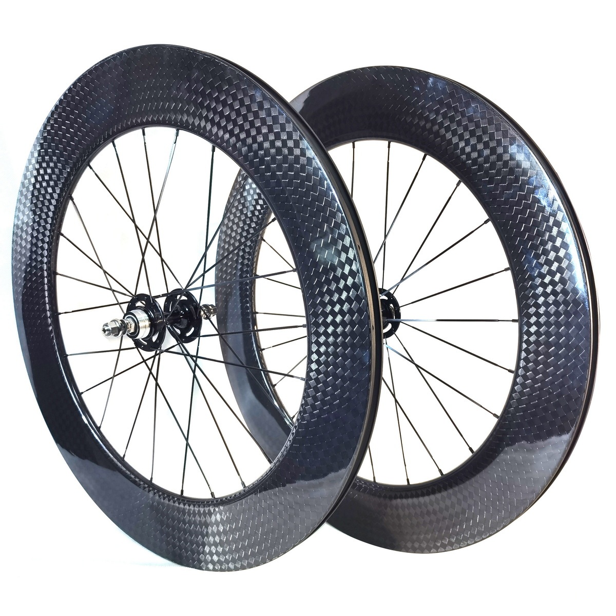 700C Track Bike Carbon Wheels 88mm Height 23MM External Width Flipflop Hub Clincher Tubular