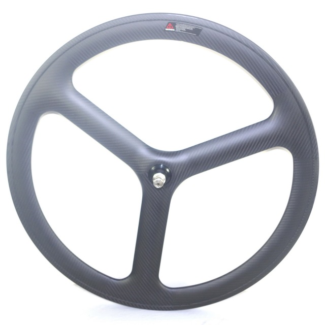 700C Tri Spoke Track Bike Carbon Wheels 50mm Height 24mm Width Clincher Tubular Fixed Gear Bicycle Wheels Flipflop