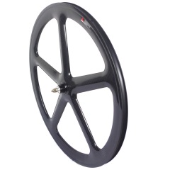 700C 5 Spoke Track Bike Carbon Wheels 50mm Depth 24mm External Width Clincher Tubular Fixed Gear Wheels