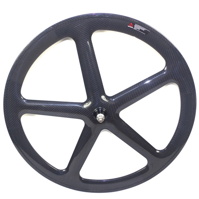 700C 5 Spoke Track Bike Carbon Wheels 50mm Depth 24mm External Width Clincher Tubular Fixed Gear Wheels