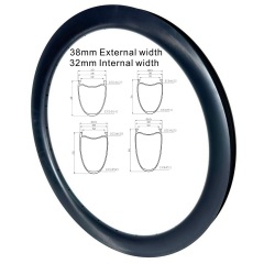 700C Gravel Carbon Rims 32mm Inner Width 38mm External Width Super Light Toray T800 Heavy Duty